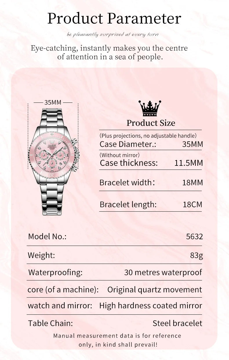Montre élégante de luxe pour femme