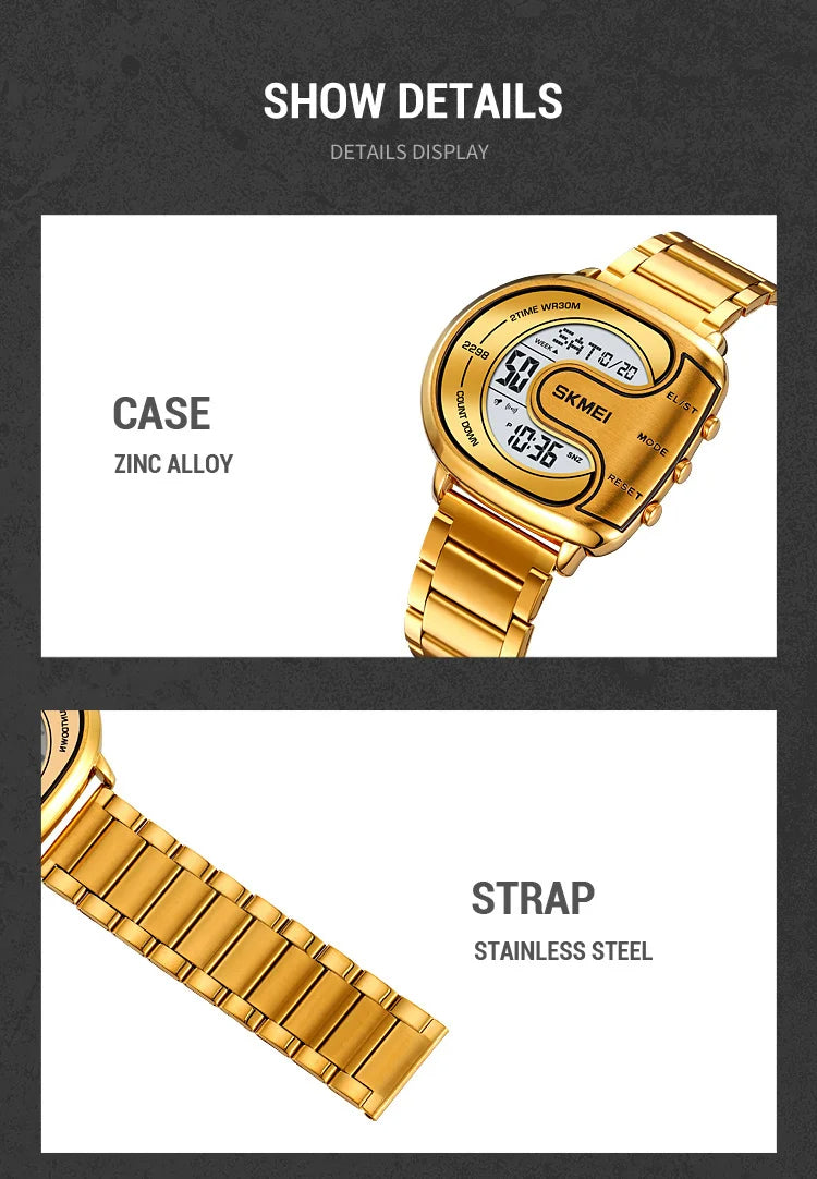 Montre numérique étanche pour hommes