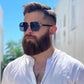Lunettes de soleil carrée pour hommes