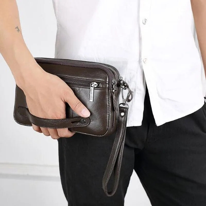 Sac à main Vintage en cuir pour hommes