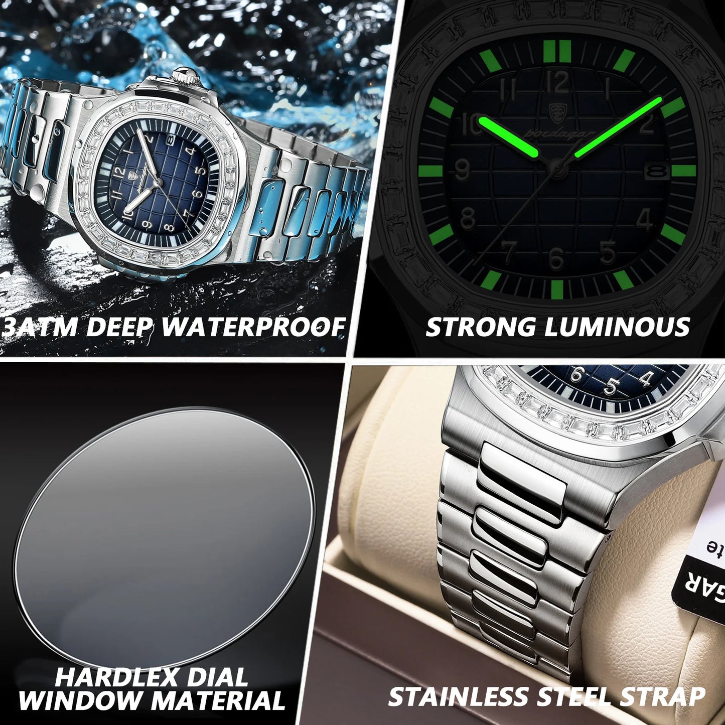 Montre Carrée de luxe pour hommes