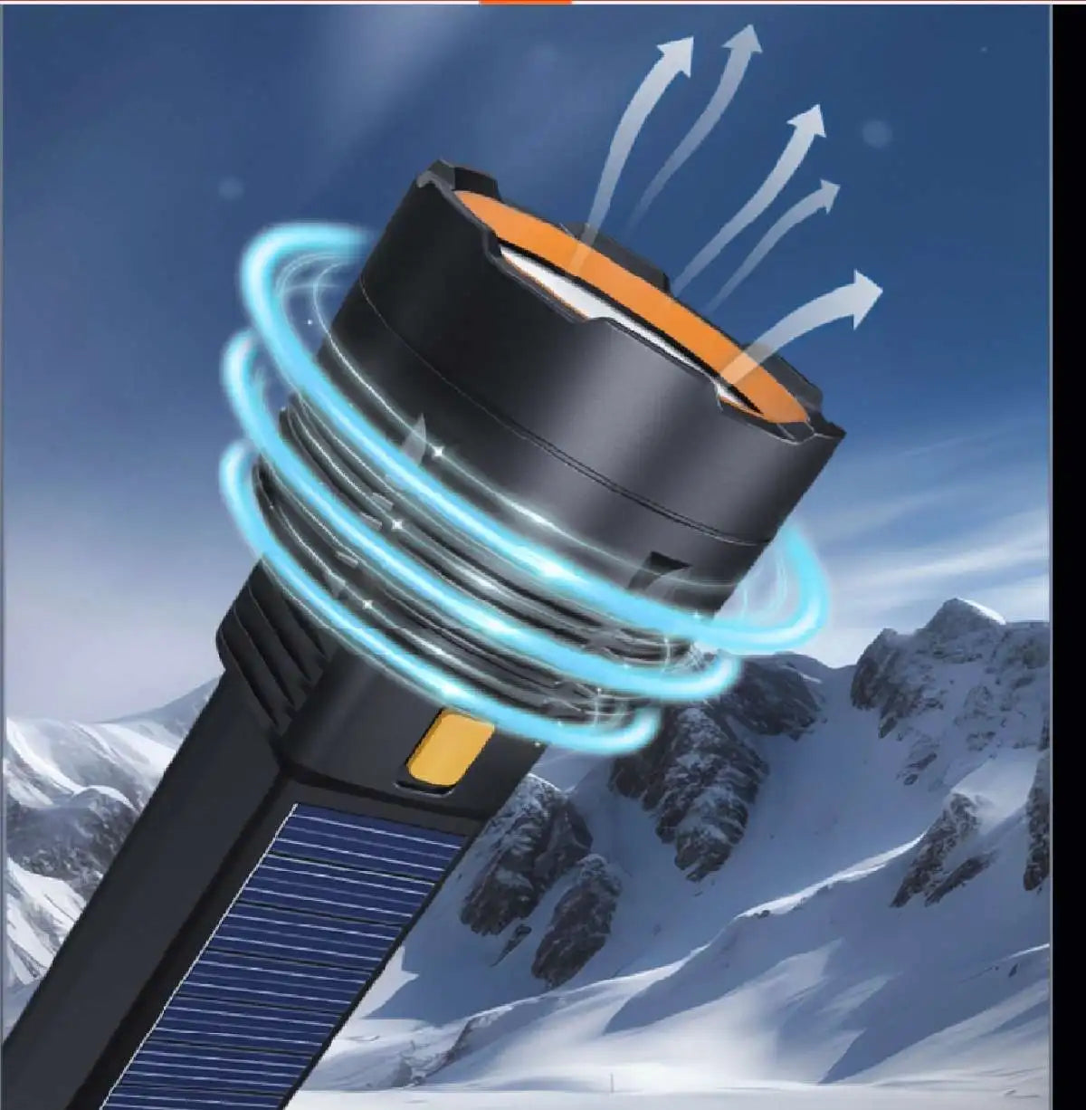 Lampe de poche LED à énergie solaire avec lumière latérale