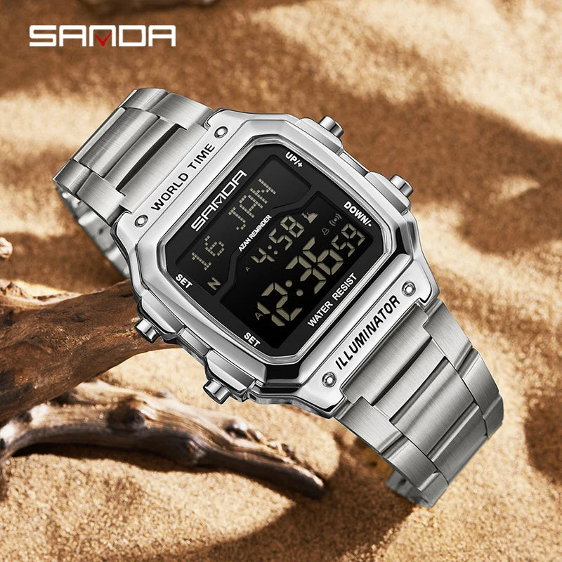 Montre électronique étanche pour homme