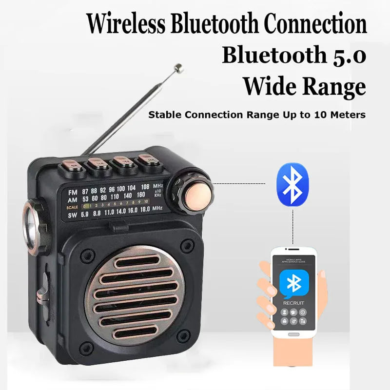 Radio sans fil avec lampe de poche
