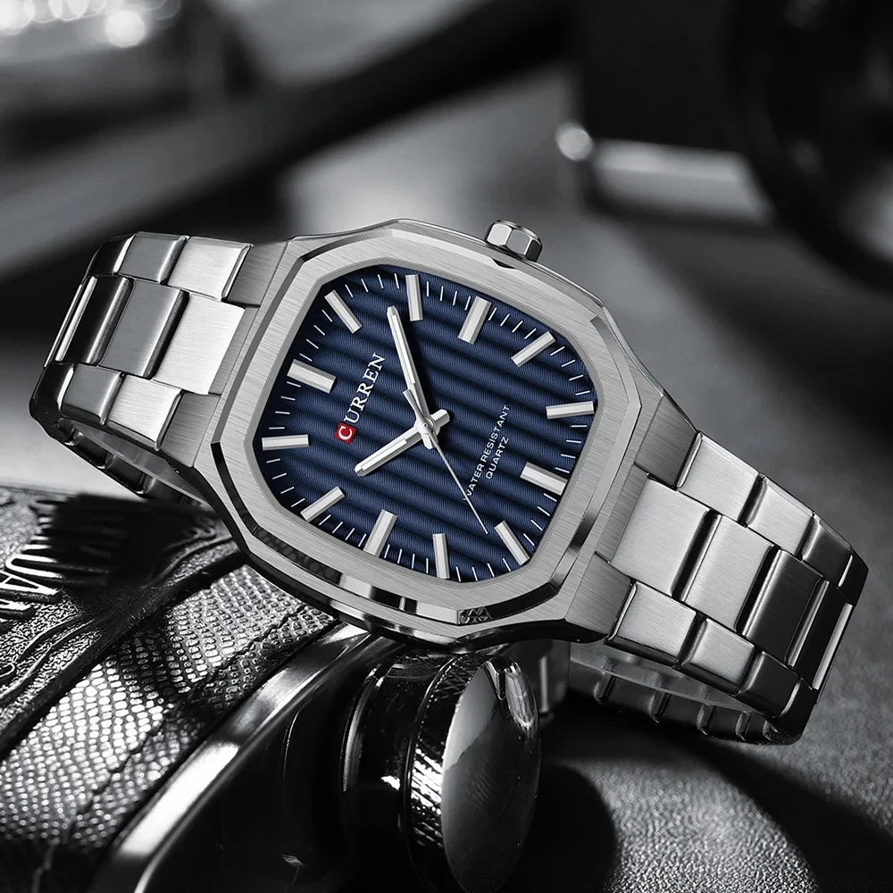 Montre cadran carrées pour hommes