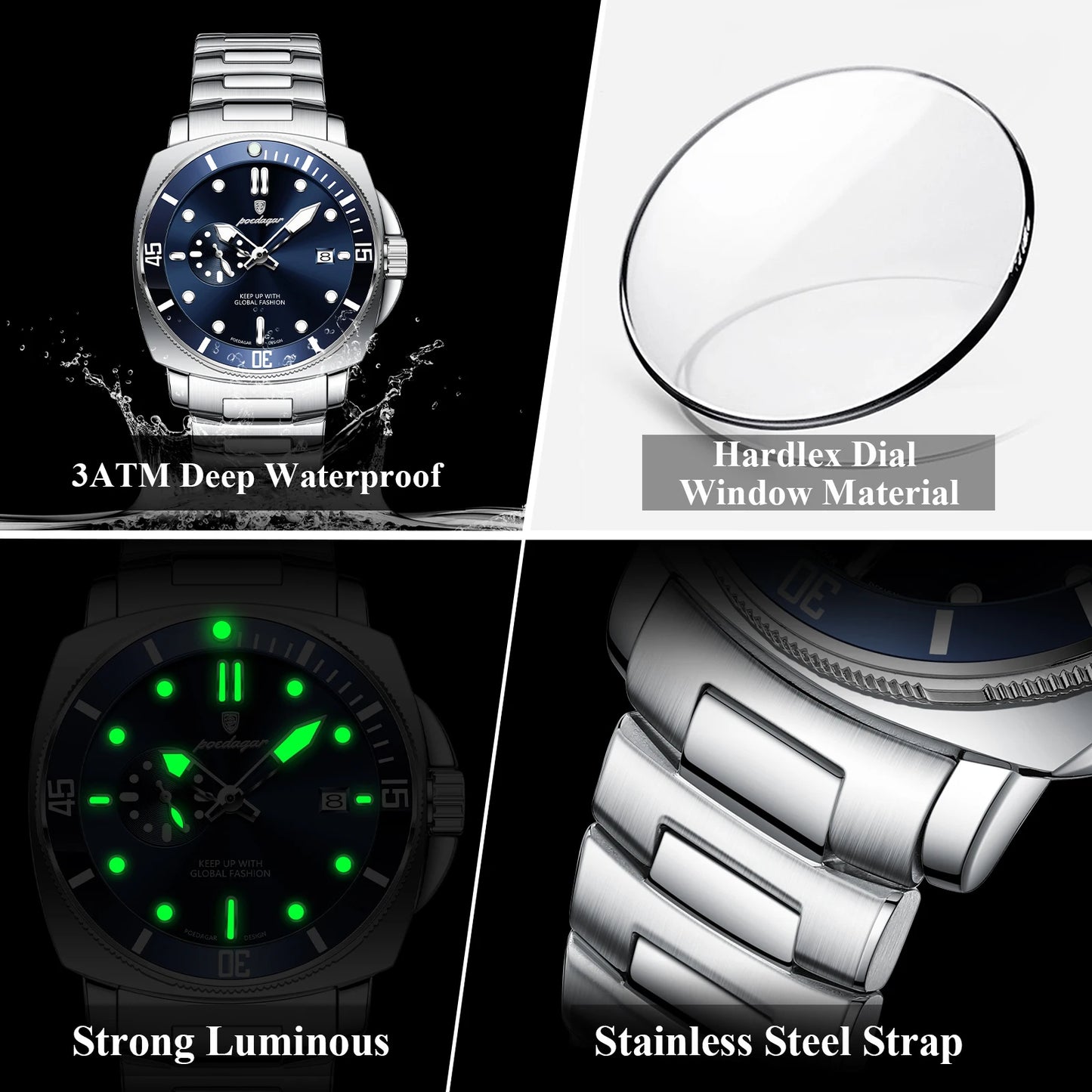 Montre-bracelet d'affaires pour hommes