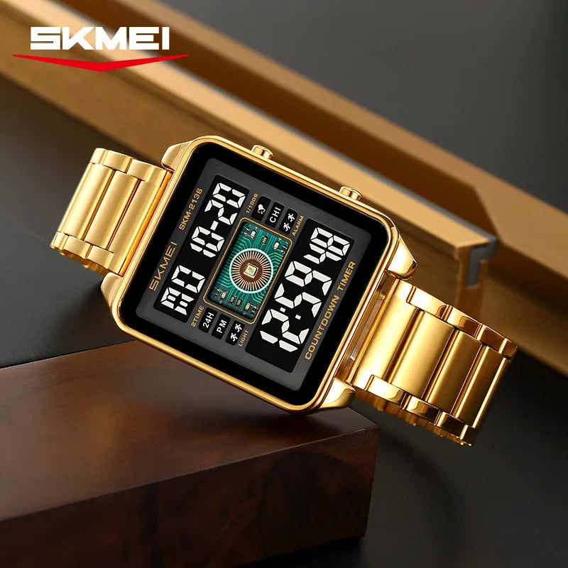 Montre électronique éclairage élégant pour hommes