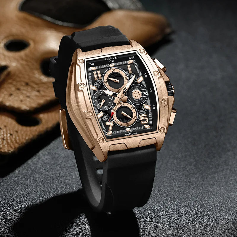 Montre d'affaires carrée pour hommes