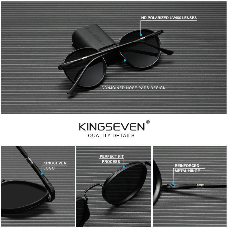 Lunettes de soleil à monture ronde pour hommes