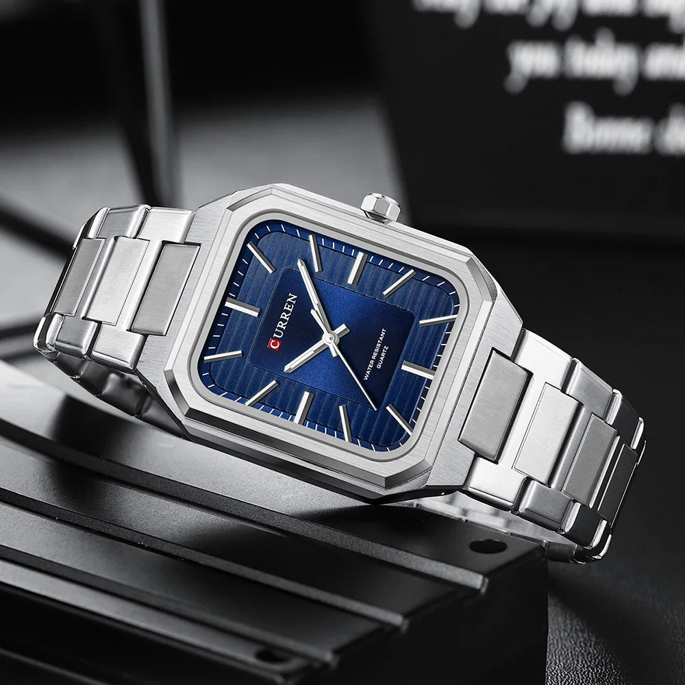 Montre d'affaires rectangulaire pour hommes