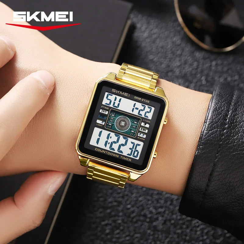 Montre électronique éclairage élégant pour hommes