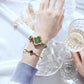 Montre tendance avec trèfle à quatre feuilles
