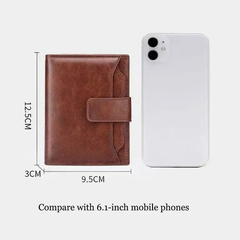 Portefeuille en cuir Pu rétro pour hommes