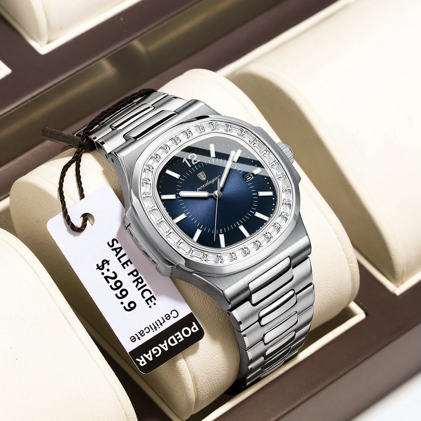 Montre carrée de luxe pour hommes