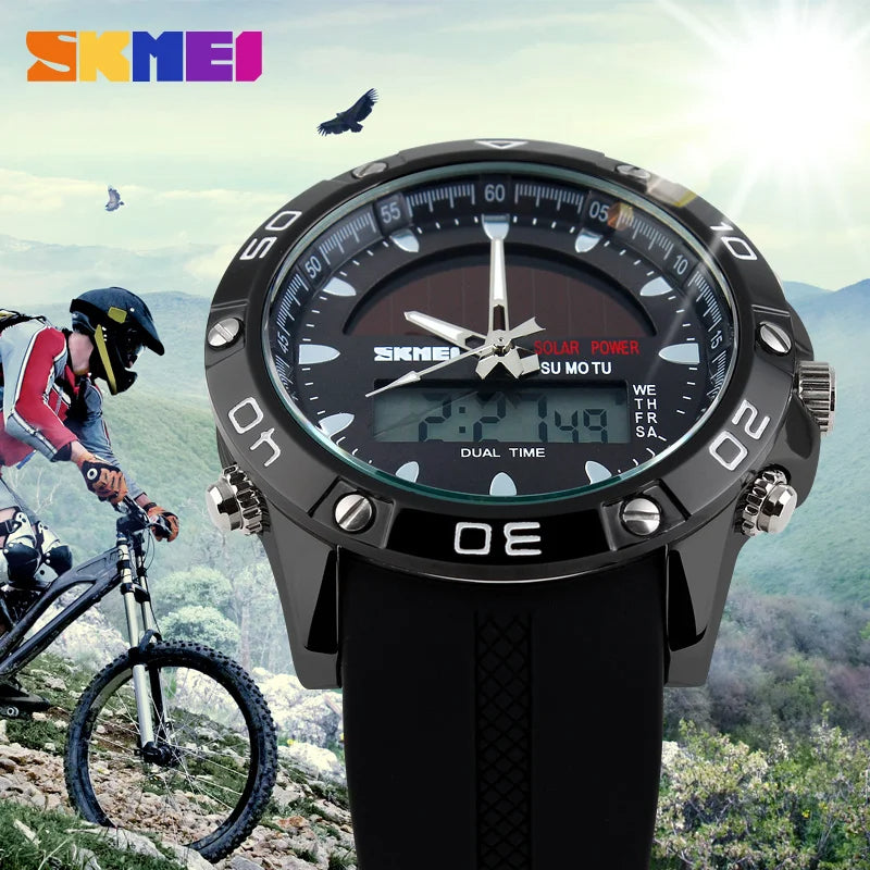 Montre Numérique à énergie solaire pour hommes