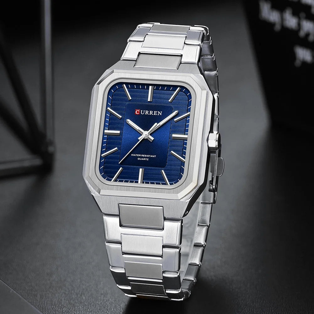 Montre d'affaires rectangulaire pour hommes