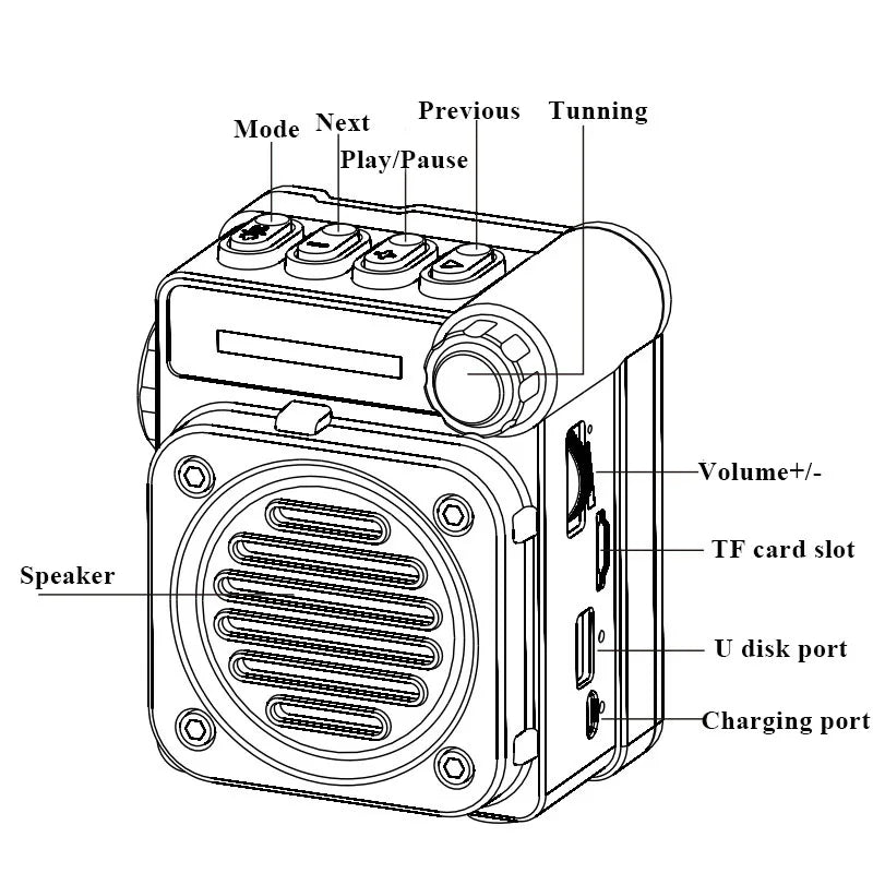 Radio sans fil avec lampe de poche