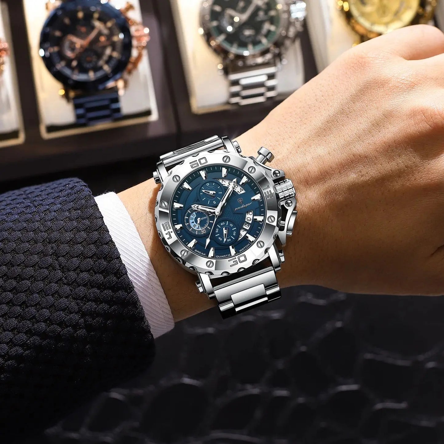 Montre de luxe lumineux pour hommes