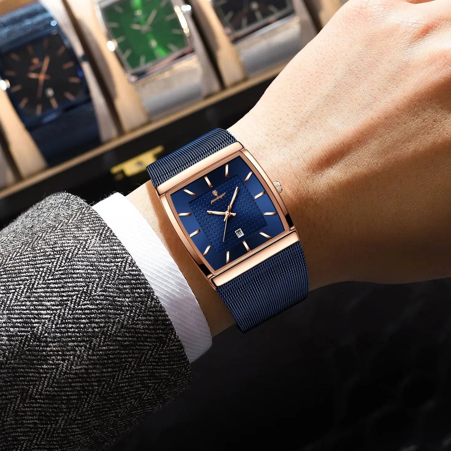 Montre Carrée lumineux pour hommes