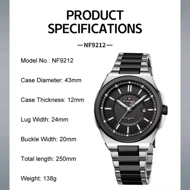 Montre en acier inoxydable pour homme