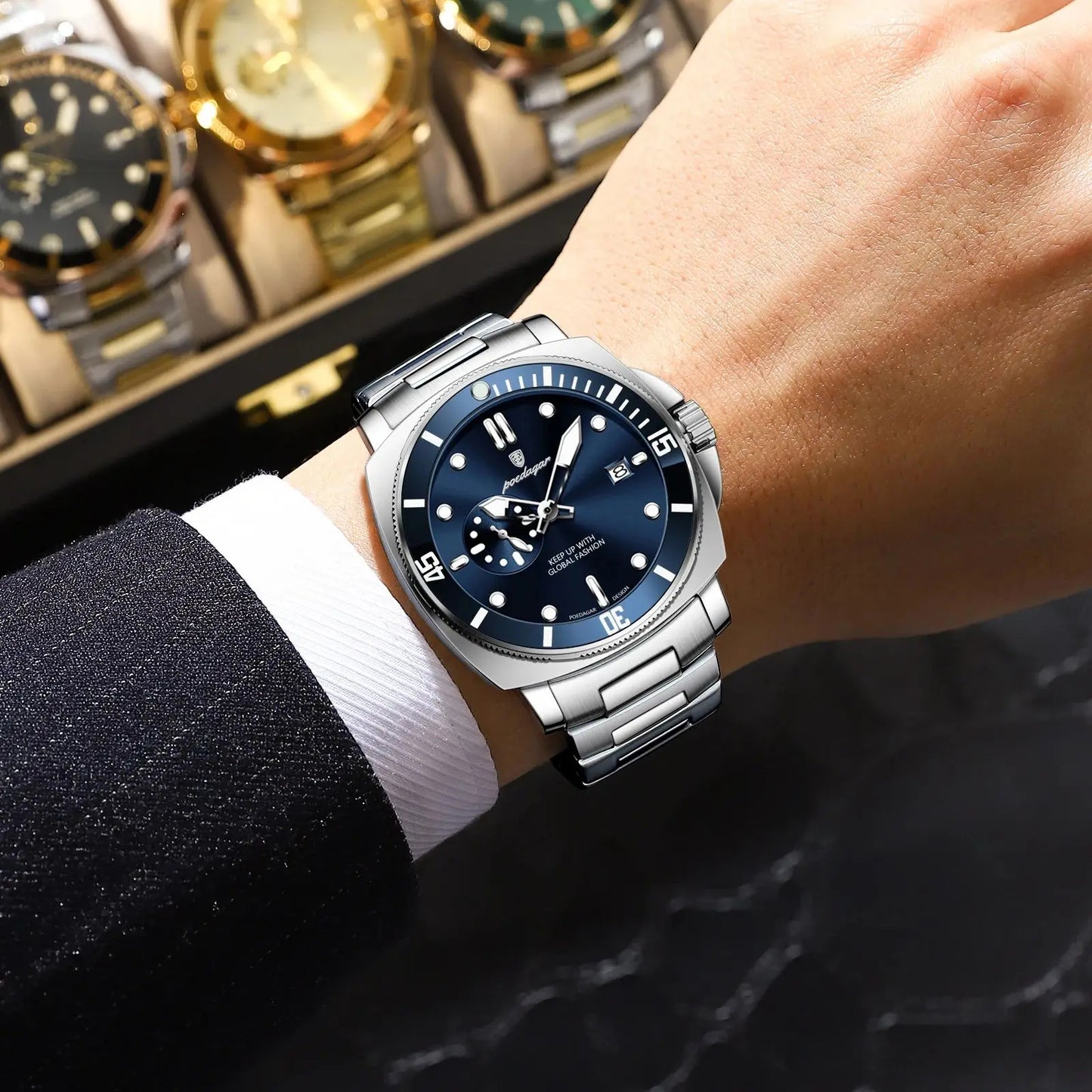 Montre-bracelet d'affaires pour hommes