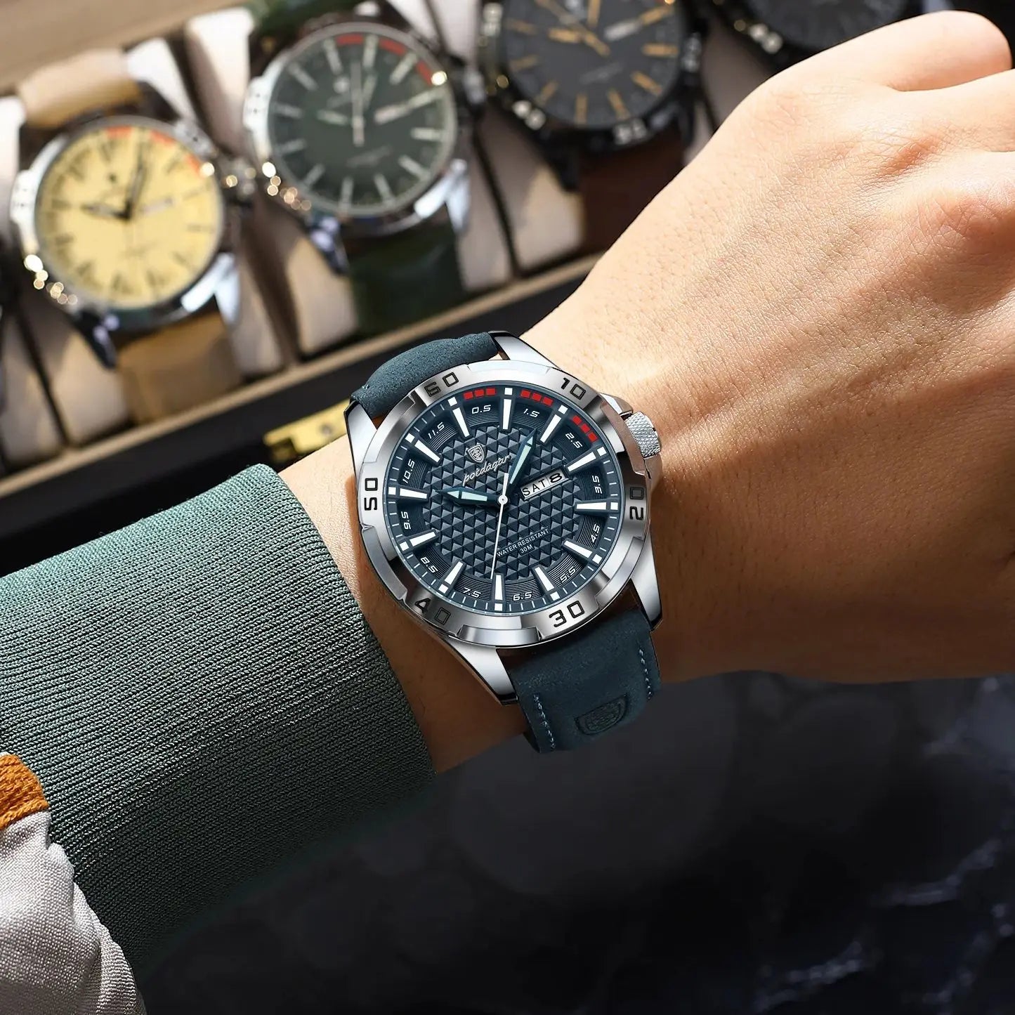 Montre à quartz lumineux pour hommes