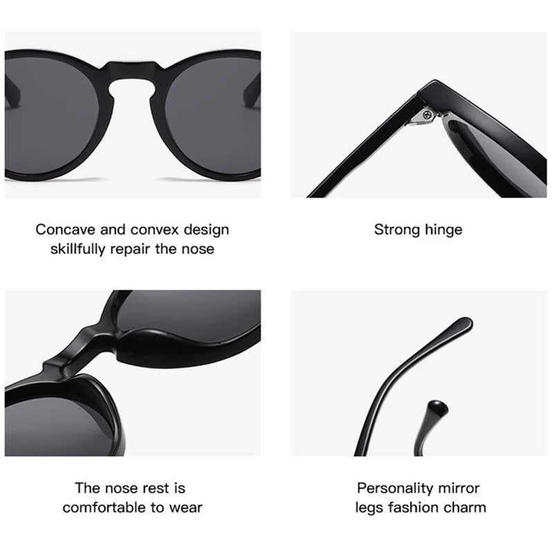 Lunettes de soleil rondes rétro pour hommes