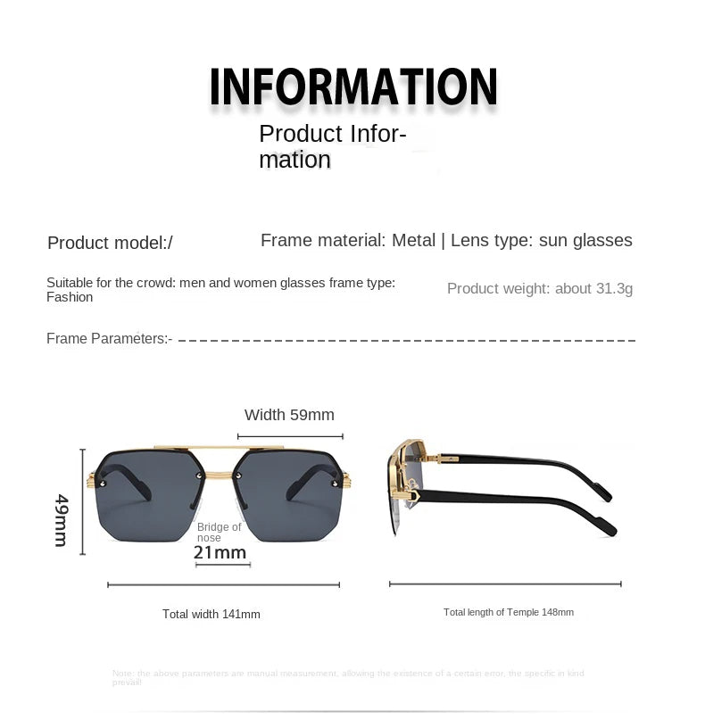 Lunettes de soleil carrée pour hommes