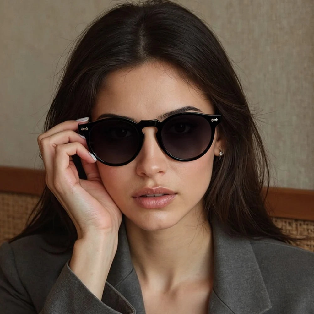Lunettes de soleil rondes rétro pour hommes