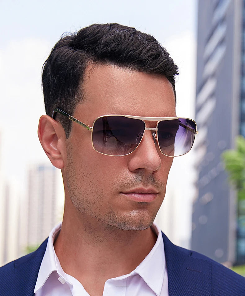 Lunettes de soleil carrées vintage pour hommes