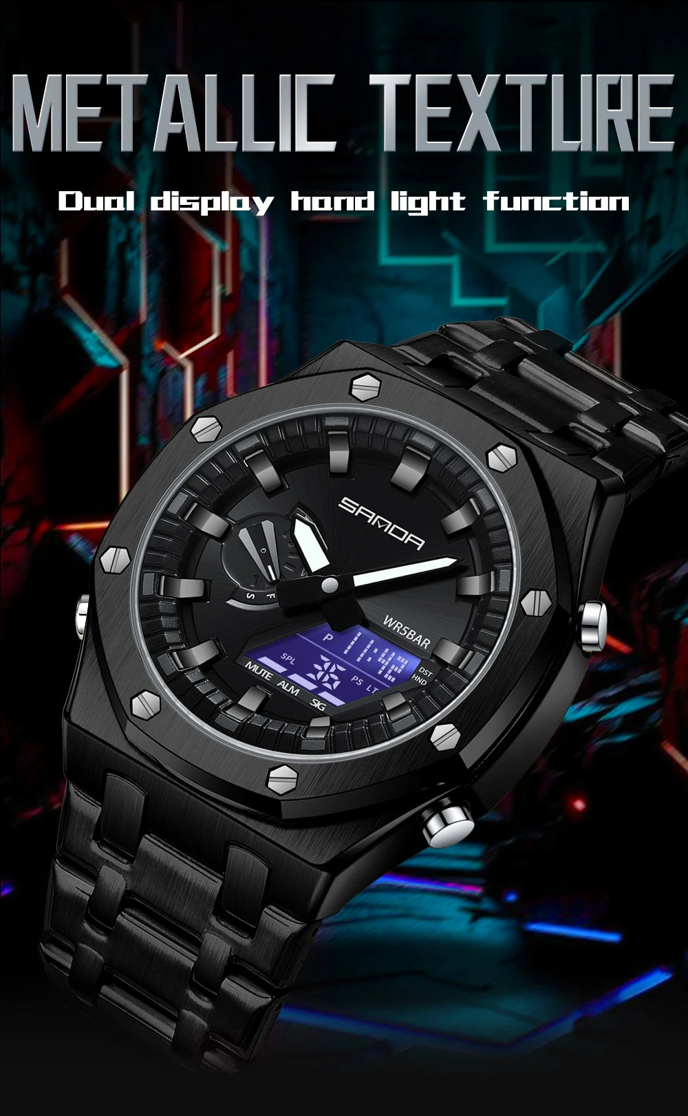 Montre multifonctionnel pour hommes