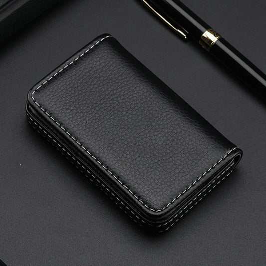 Porte-cartes magnétique en cuir PU