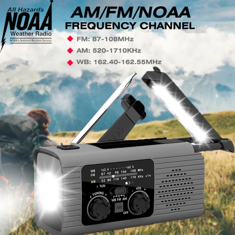 Radio solaire rechargeable avec lumière LED