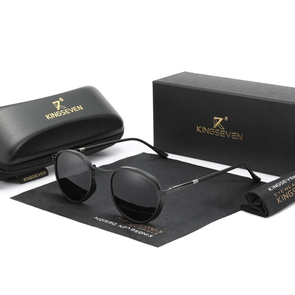 Lunettes de soleil à monture ronde pour hommes