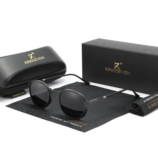 Lunettes de soleil à monture ronde pour hommes