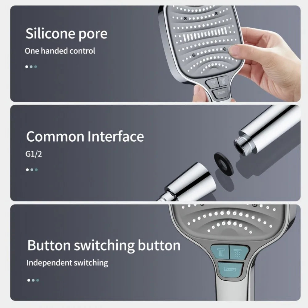 Pommeau de douche réglable, 8 modes