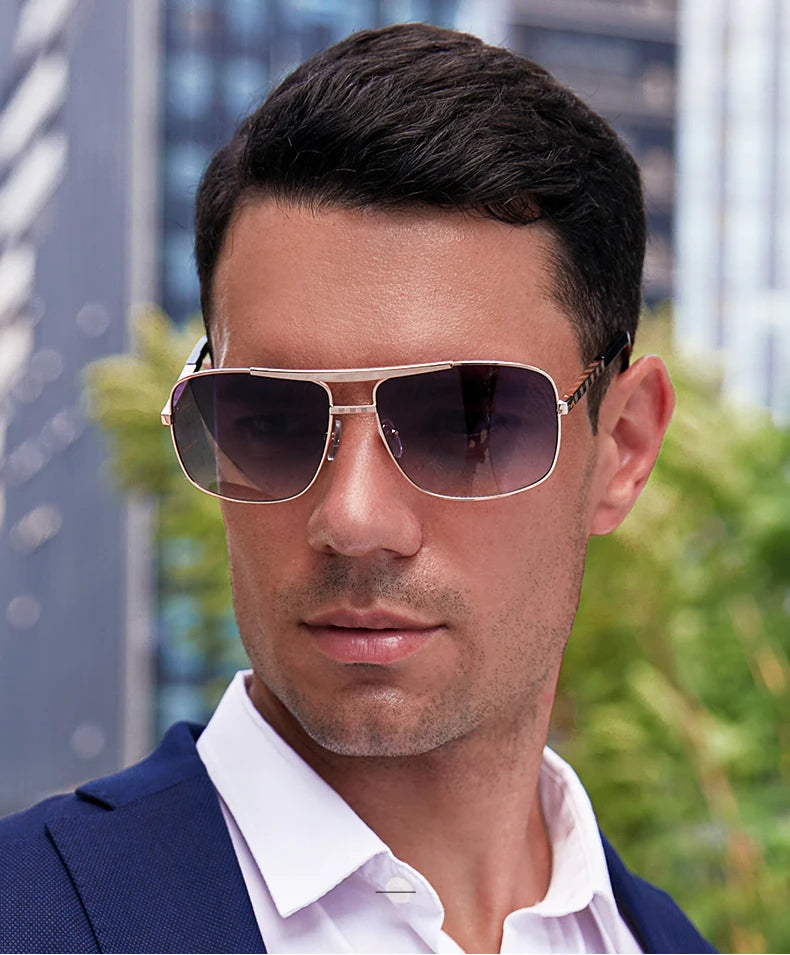 Lunettes de soleil carrées vintage pour hommes