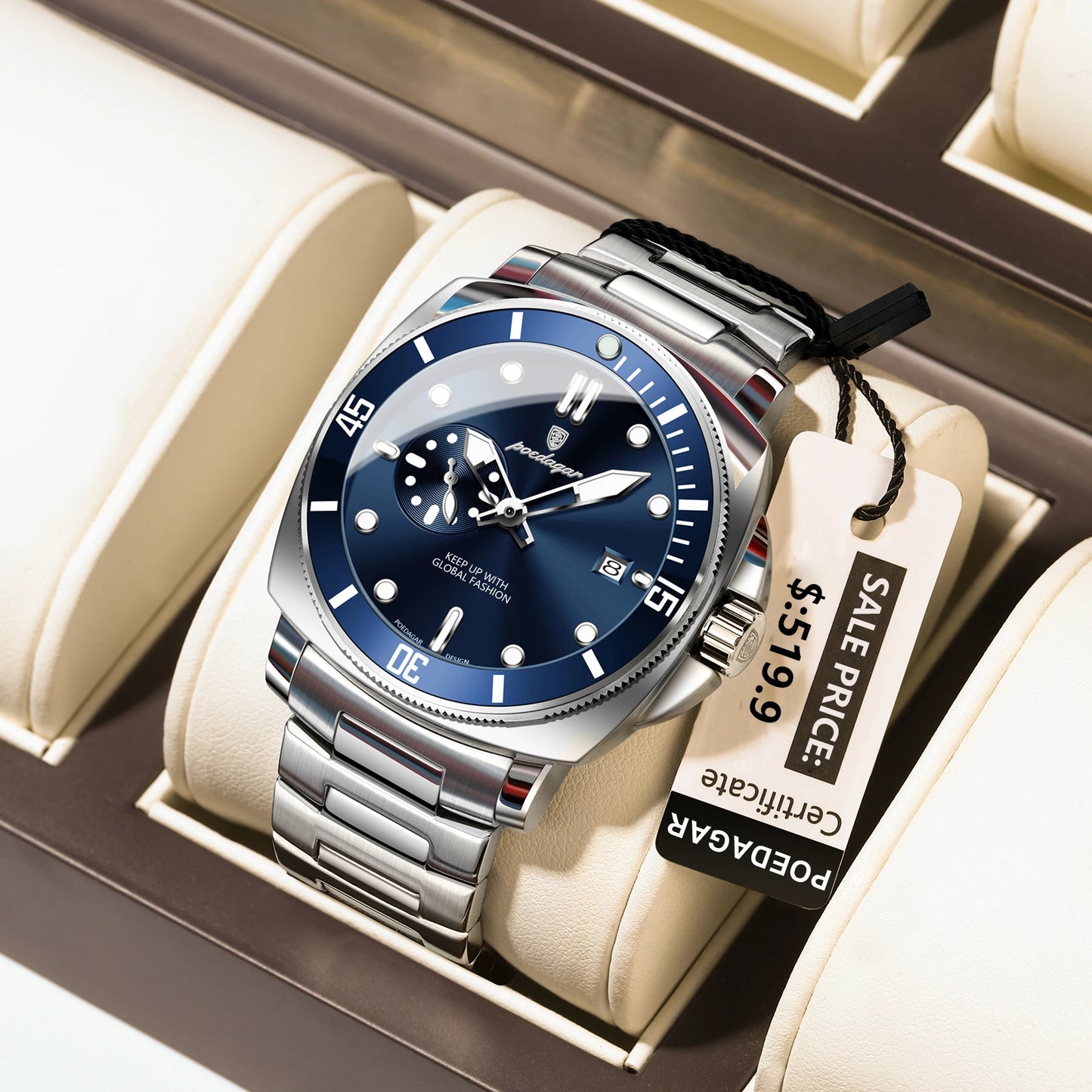 Montre-bracelet d'affaires pour hommes