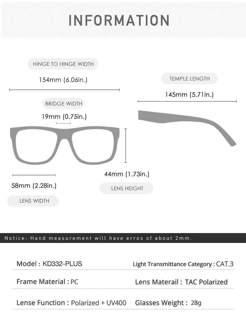 Lunettes de soleil carré pour hommes