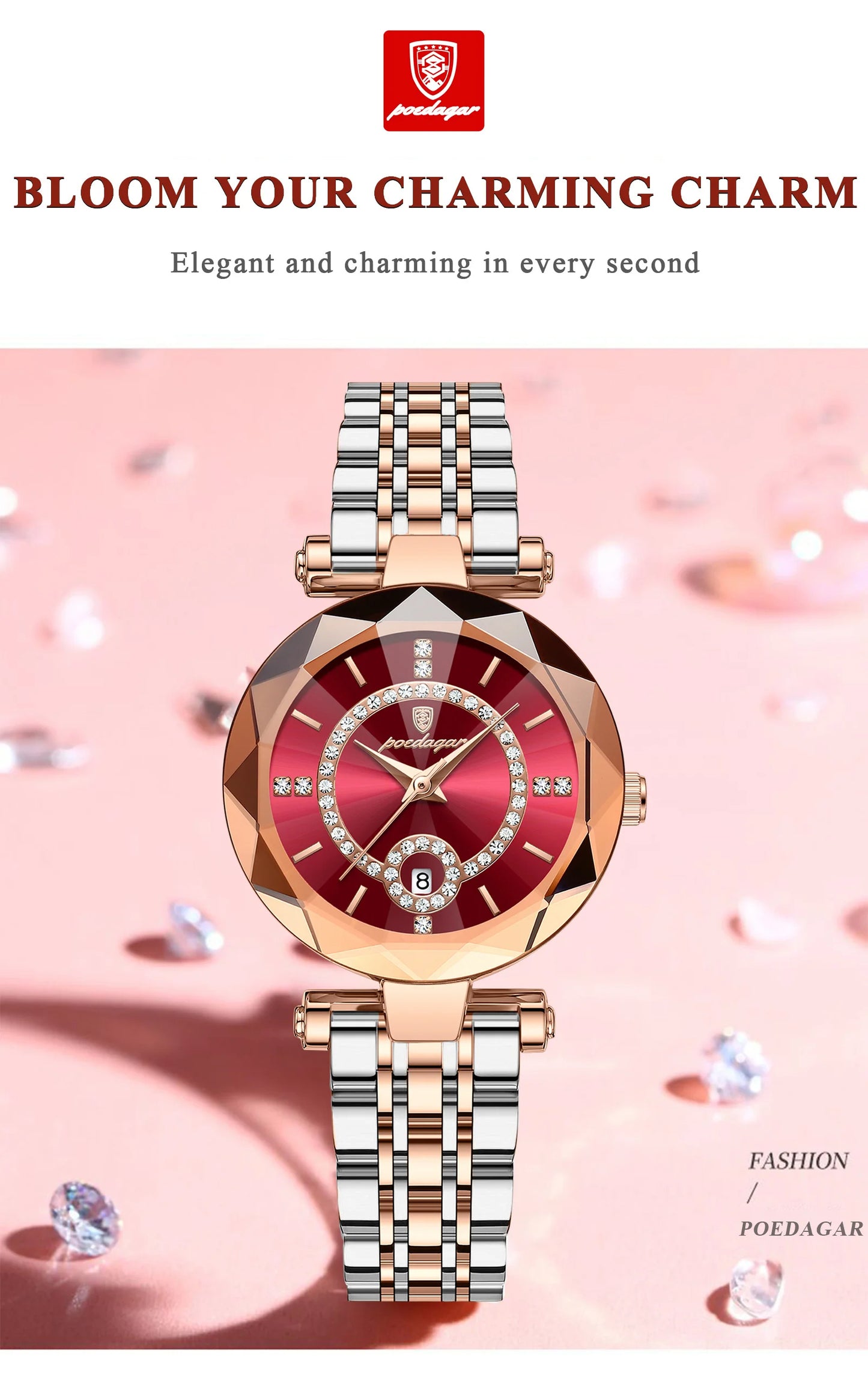 Montre brillante de luxe pour femme