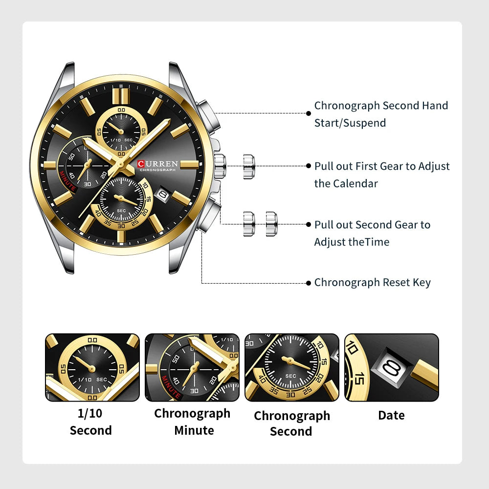 Montre chronographe pour hommes