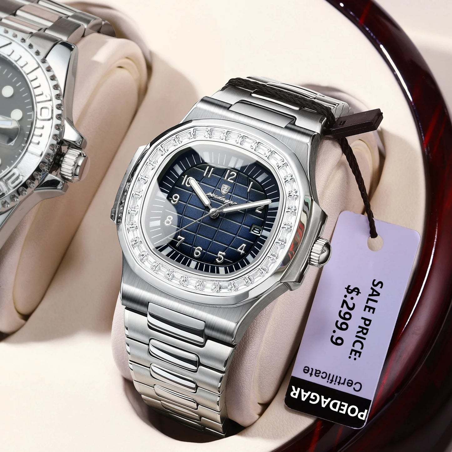 Montre Carrée de luxe pour hommes