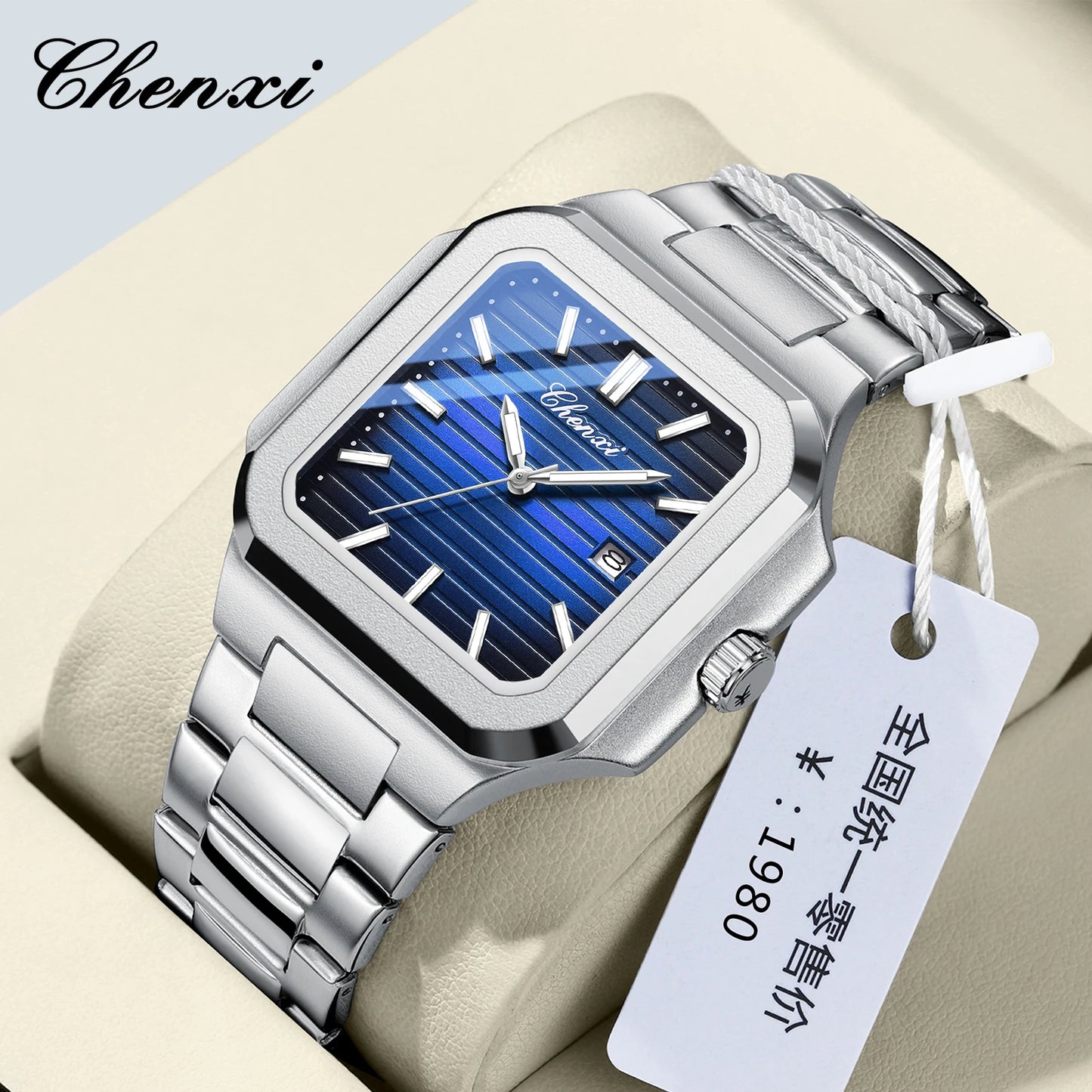 Montre carrée de luxe pour hommes