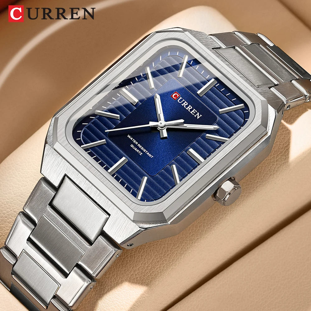 Montre d'affaires rectangulaire pour hommes