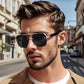 Lunettes de soleil carrée pour hommes