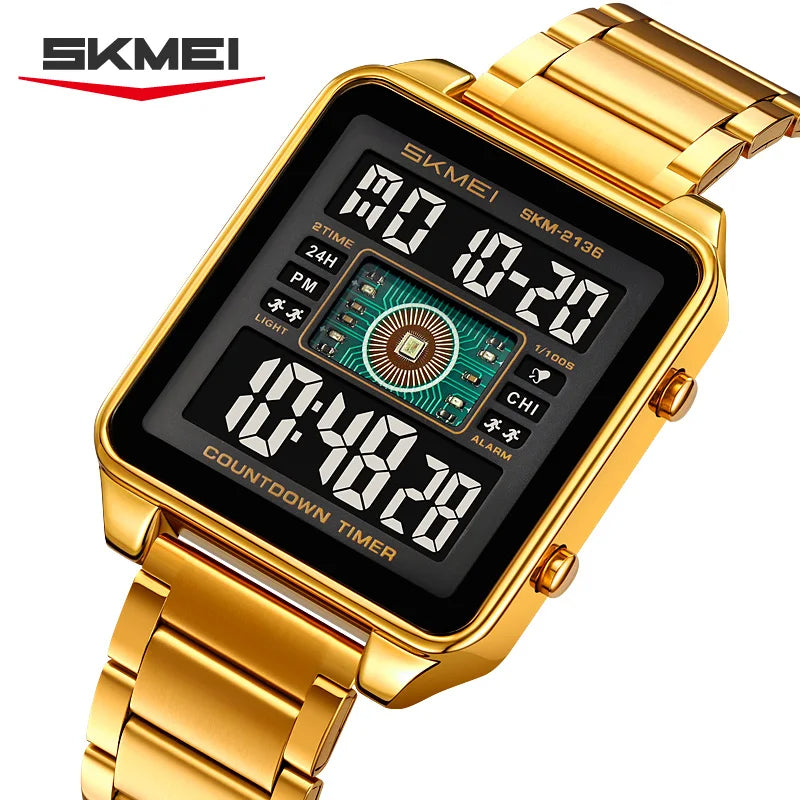 Montre électronique éclairage élégant pour hommes