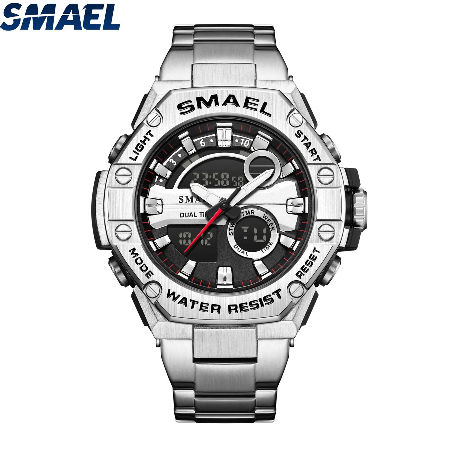 Montre numérique double affichage pour hommes
