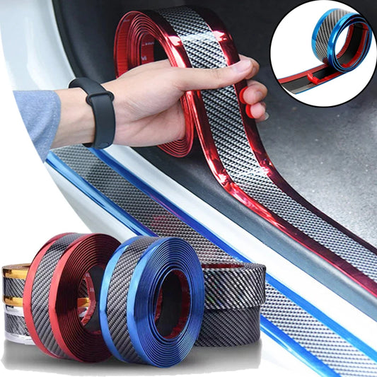 Autocollants anti-rayures en Fiber de carbone pour voiture (5cm/1m)