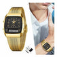 Montre à quartz avec bracelet doré pour hommes